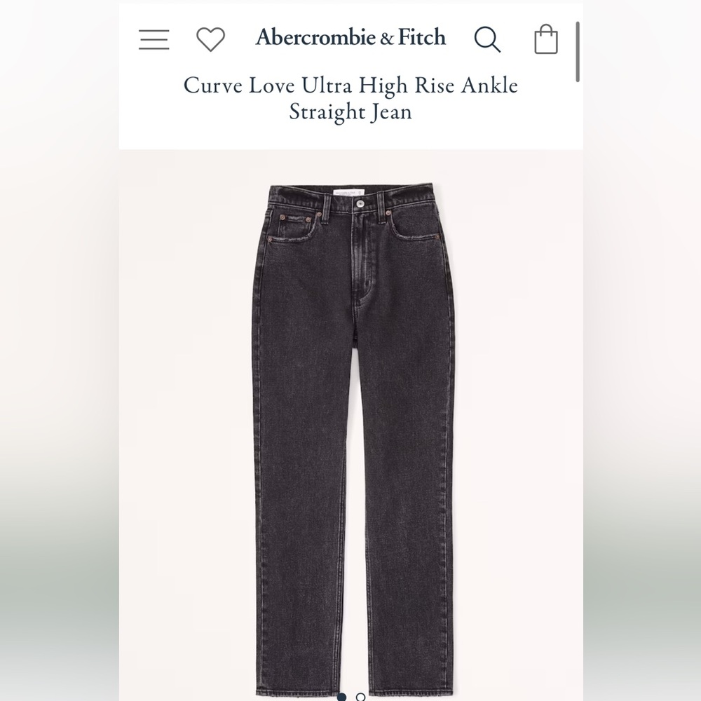 NWT Abercrombie & Fitch Curve Love Ankle Jeans - Black Distressed